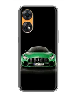 Чехол для OPPO Reno 8T с картинкой «Mercedes — неоновый лого»