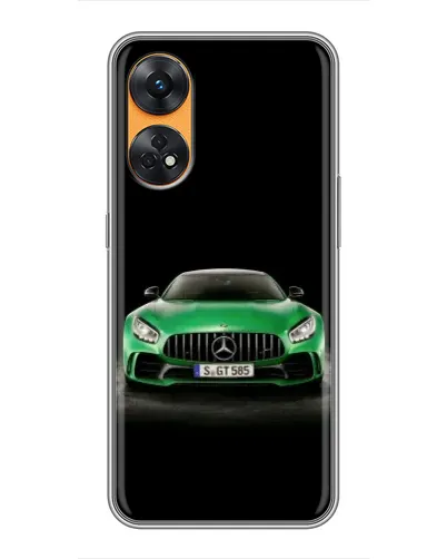 Чехол для OPPO Reno 8T с картинкой «Mercedes — неоновый лого»
