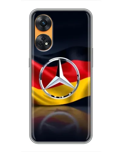 Чехол для OPPO Reno 8T с картинкой «Mercedes — флаг Германии»