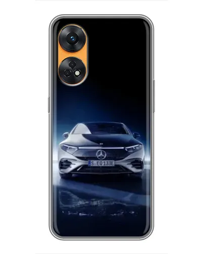 Чехол для OPPO Reno 8T с картинкой «Ночной Mercedes EQ»