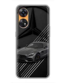 Чехол для OPPO Reno 8T с картинкой «Mercedes AMG — графика»