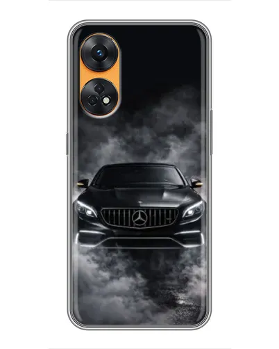 Чехол для OPPO Reno 8T с картинкой «Mercedes в дыму»