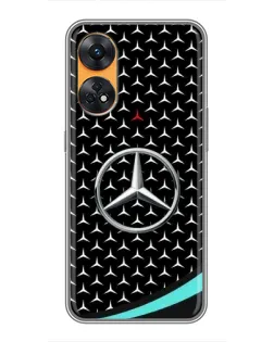 Чехол для OPPO Reno 8T с картинкой «Mercedes — бирюзовый акцент»