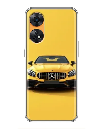 Чехол для OPPO Reno 8T с картинкой «Желтый Mercedes GT»