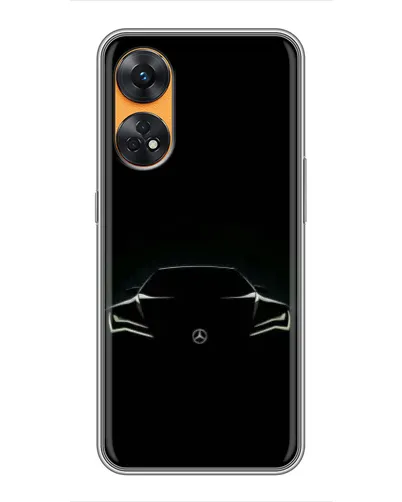 Чехол для OPPO Reno 8T с картинкой «Mercedes — силуэт авто» Чехол для OPPO Reno 8T с картинкой «Mercedes — силуэт авто»