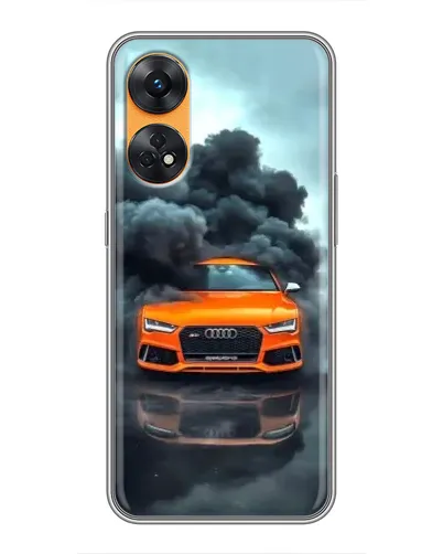 Чехол для OPPO Reno 8T с картинкой «Audi в облаках дыма»