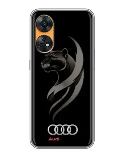 Чехол для OPPO Reno 8T с картинкой «Графика — пантера и Audi»