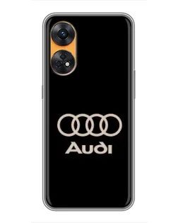 Чехол для OPPO Reno 8T с картинкой «Audi — золотой логотип»