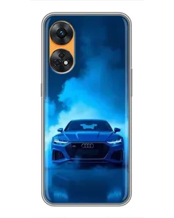 Чехол для OPPO Reno 8T с картинкой «Audi — голубая энергия»