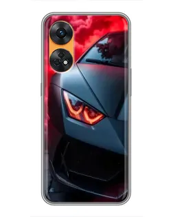 Чехол для OPPO Reno 8T с картинкой «Lamborghini красное сияние»