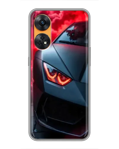 Чехол для OPPO Reno 8T с картинкой «Lamborghini красное сияние»