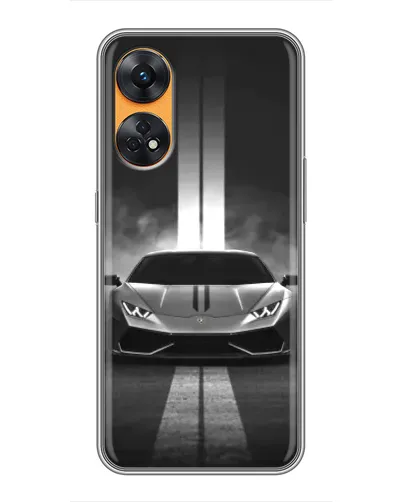 Чехол для OPPO Reno 8T с картинкой «Lamborghini симметрия дорог»