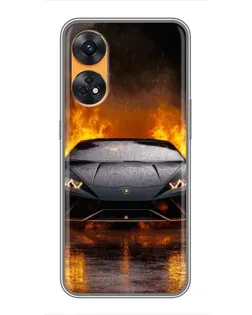 Чехол для OPPO Reno 8T с картинкой «Lamborghini в огне» Чехол для OPPO Reno 8T с картинкой «Lamborghini в огне»