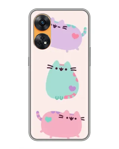 Чехол для OPPO Reno 8T с картинкой «Pusheen трио» Чехол для OPPO Reno 8T с картинкой «Pusheen трио»