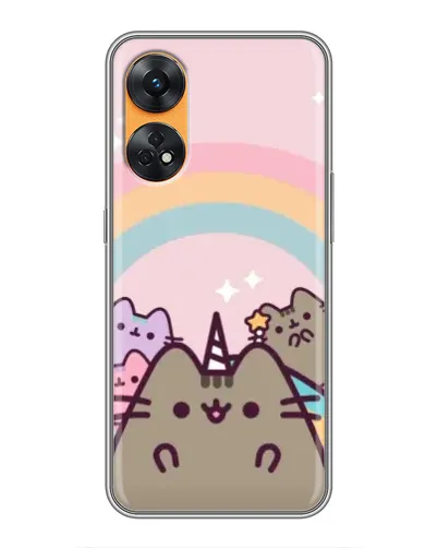 Чехол для OPPO Reno 8T с картинкой «Единорог Pusheen» Чехол для OPPO Reno 8T с картинкой «Единорог Pusheen»