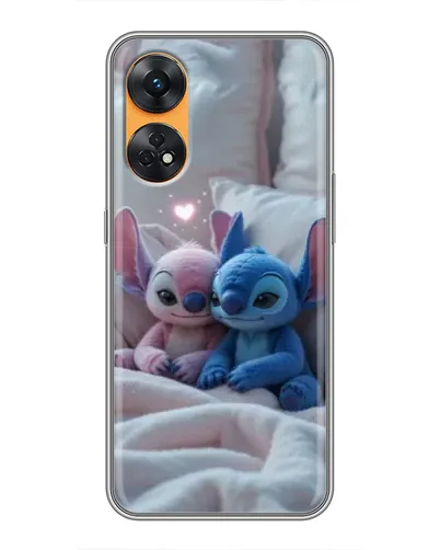 Чехол для OPPO Reno 8T с картинкой «Плюшевые Стич Ангел»