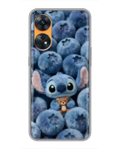 Чехол для OPPO Reno 8T с картинкой «Стич и голубика»