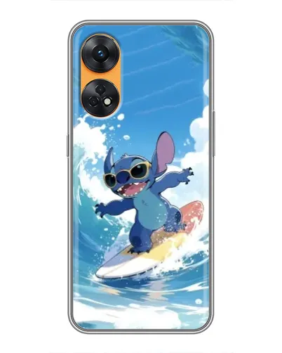 Чехол для OPPO Reno 8T с картинкой «Стич на волне»