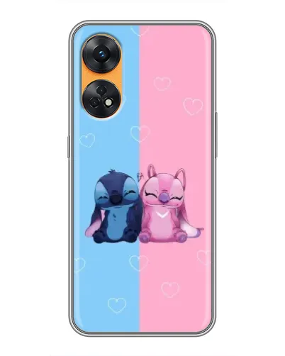 Чехол для OPPO Reno 8T с картинкой «Stitch и Angel Love»