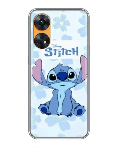 Чехол для OPPO Reno 8T с картинкой «Stitch среди цветов»