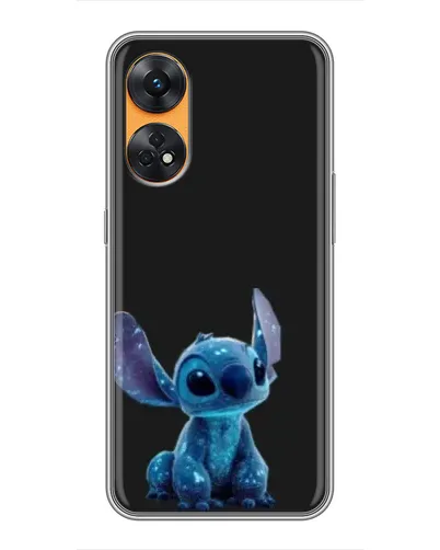 Чехол для OPPO Reno 8T с картинкой «Стич на черном»