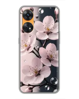 Чехол для OPPO Reno 8T с картинкой «Нежная сакура и капли» Чехол для OPPO Reno 8T с картинкой «Нежная сакура и капли»