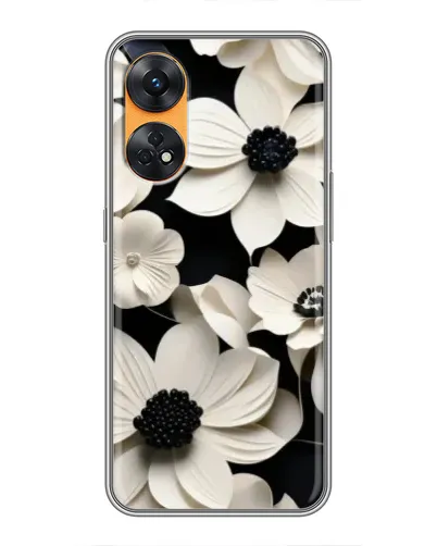 Чехол для OPPO Reno 8T с картинкой «Объемные белые цветы» Чехол для OPPO Reno 8T с картинкой «Объемные белые цветы»