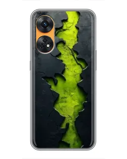 Чехол для OPPO Reno 8T с картинкой «Салатовый разлом скалы» Чехол для OPPO Reno 8T с картинкой «Салатовый разлом скалы»