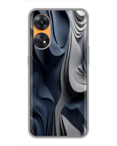 Чехол для OPPO Reno 8T с картинкой «Объемные синие складки» Чехол для OPPO Reno 8T с картинкой «Объемные синие складки»