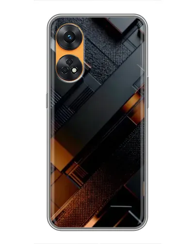 Чехол для OPPO Reno 8T с картинкой «Черные геометрические блоки» Чехол для OPPO Reno 8T с картинкой «Черные геометрические блоки»
