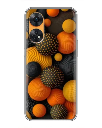 Чехол для OPPO Reno 8T с картинкой «Объемные оранжевые сферы» Чехол для OPPO Reno 8T с картинкой «Объемные оранжевые сферы»