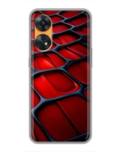 Чехол для OPPO Reno 8T с картинкой «Красная глянцевая сетка» Чехол для OPPO Reno 8T с картинкой «Красная глянцевая сетка»