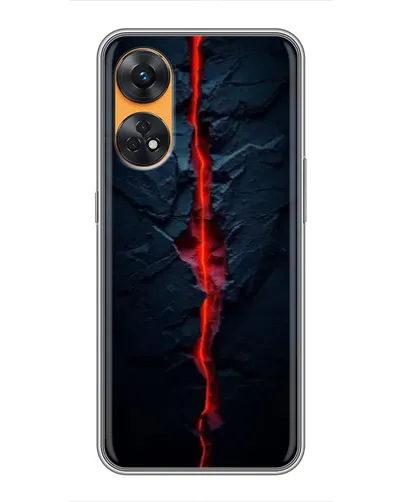 Чехол для OPPO Reno 8T с картинкой «Kрасная лавовая трещина» Чехол для OPPO Reno 8T с картинкой «Kрасная лавовая трещина»