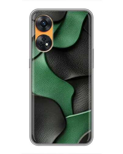 Чехол для OPPO Reno 8T с картинкой «Зеленые кожаные волны» Чехол для OPPO Reno 8T с картинкой «Зеленые кожаные волны»