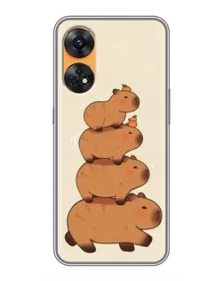 Чехол для OPPO Reno 8T с картинкой «Башня из капибар»