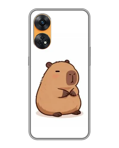 Чехол для OPPO Reno 8T с картинкой «Толстенькая капибара»