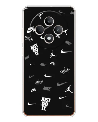 Чехол для OPPO Reno12 F с картинкой «Nike Black Pattern» Чехол для OPPO Reno12 F с картинкой «Nike Black Pattern»