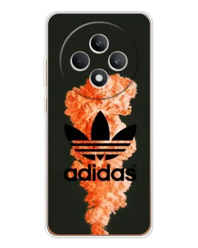 Чехол для OPPO Reno12 F с картинкой «Оранжевый дым Adidas»