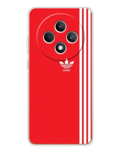 Чехол для OPPO Reno12 F с картинкой «Красный минимализм Adidas»