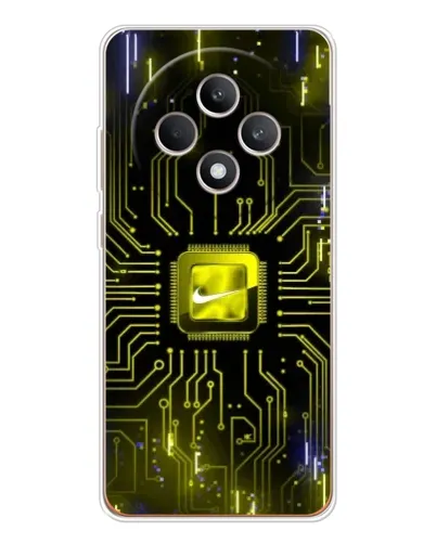 Чехол для OPPO Reno12 F с картинкой «Nike — золотая искра»