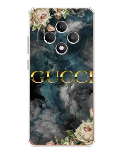 Чехол для OPPO Reno12 F с картинкой «Абстрактные цветы Gucci»