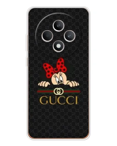 Чехол для OPPO Reno12 F с картинкой «Минни Маус Gucci — черный»
