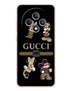 Чехол для OPPO Reno12 F с картинкой «Gucci — герои Disney и монограмма»