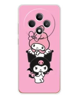 Чехол для OPPO Reno12 F с картинкой «My Melody и Kuromi»