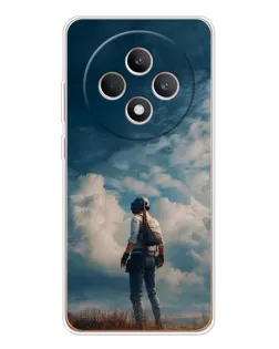 Чехол для OPPO Reno12 F с картинкой «Герой PUBG на скале»