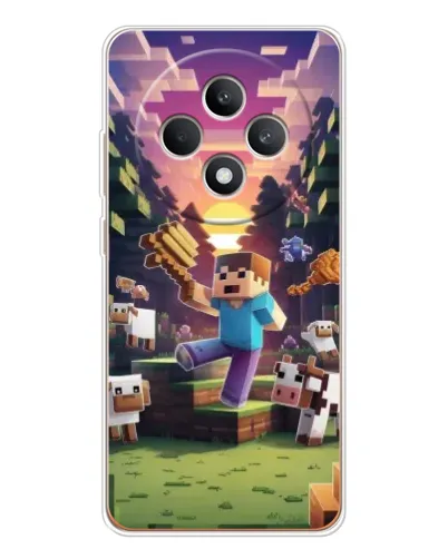 Чехол для OPPO Reno12 F с картинкой «Стив на ферме»