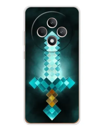 Чехол для OPPO Reno12 F с картинкой «Алмазный меч неон»