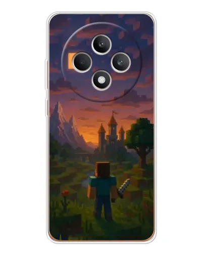 Чехол для OPPO Reno12 F с картинкой «Стив у башни»