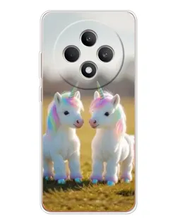 Чехол для OPPO Reno12 F с картинкой «Пара единорогов»