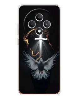 Чехол для OPPO Reno12 F с картинкой «Голубь и Свет»